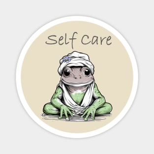 Self Care Frog Spa Day Magnet